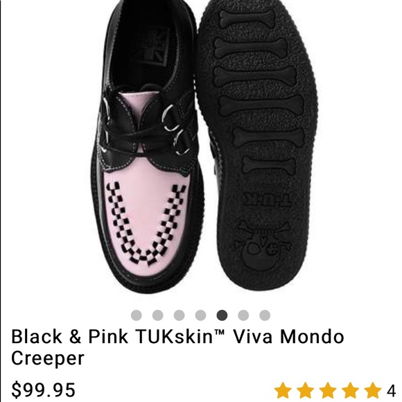 Black and pink T.U.K skin viva mondo creepers - Picture 4 of 4